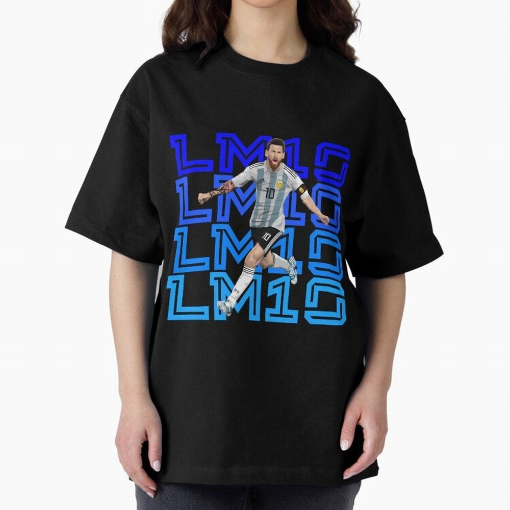 Lionel Messi 10 Oversized T-Shirt Bring Match Day Fire to FIFA World Cup 2026 for Fans of Messi, CR7 and Mbappe and Portugal, Bringing Goal Celebration Energy, Supporter Heritage, Football Icons and Worldwide Tournament Joy; Ideal for Passionate