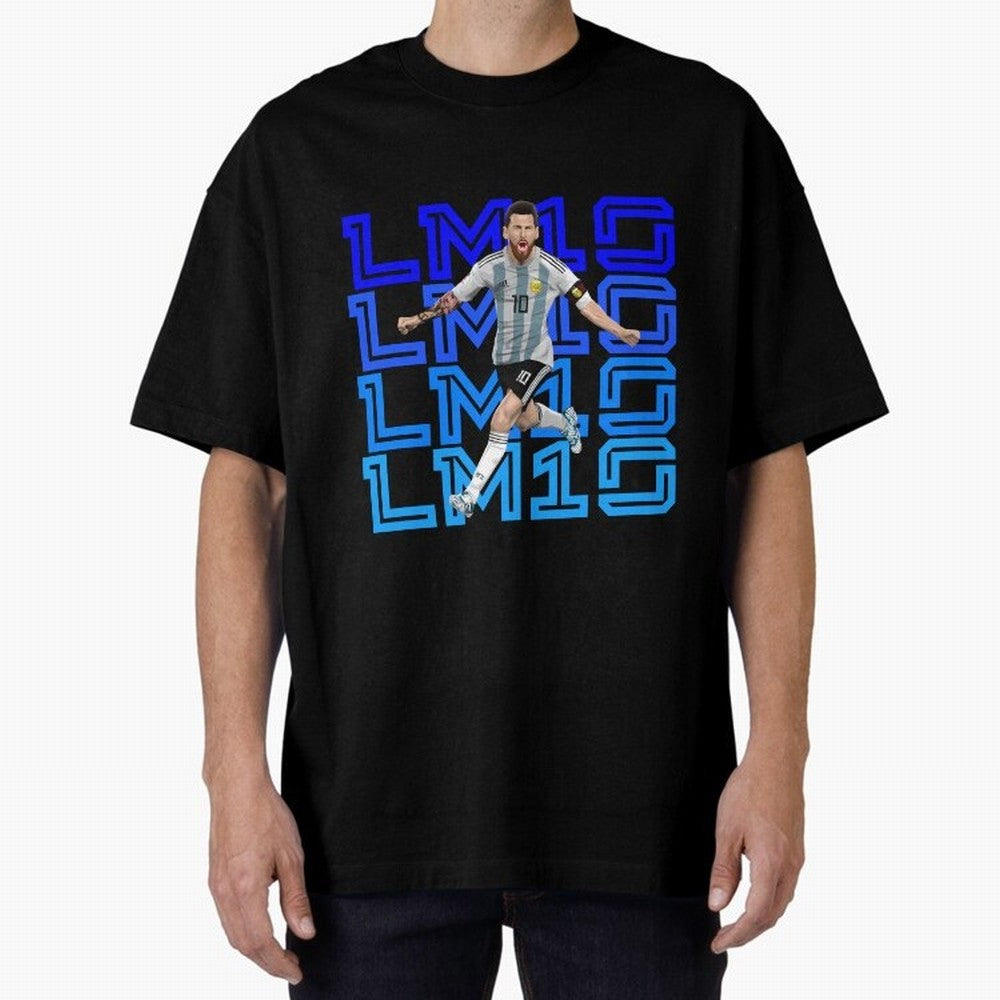 Lionel Messi 10 Oversized T-Shirt Bring Match Day Fire to FIFA World Cup 2026 for Fans of Messi, CR7 and Mbappe and Portugal, Bringing Goal Celebration Energy, Supporter Heritage, Football Icons and Worldwide Tournament Joy; Ideal for Passionate