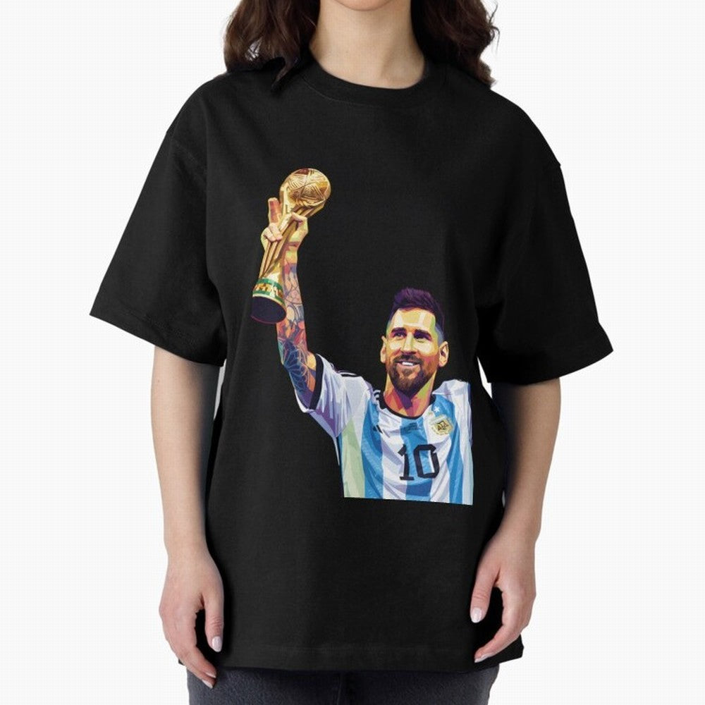 Messi wpap pop art Oversized T-Shirt Treasure the FIFA World Cup 2026 Group Stage Journey through CR7 Highlights, England Pride, Football History, Final Match Energy, Crowd Noise and Once in a Lifetime Moments; Ideal for Passionate Fans Who Love