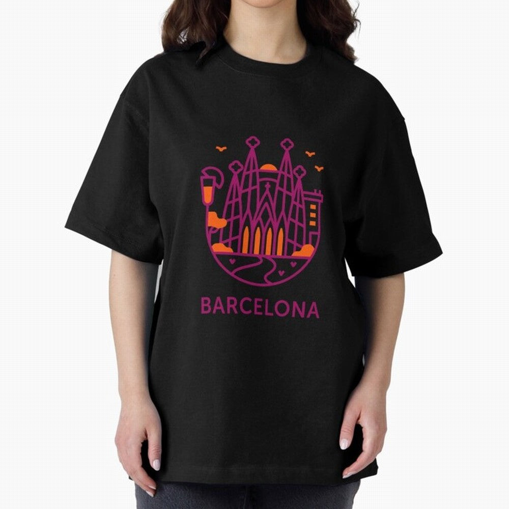 Luggage Barcelona Oversized T-Shirt Bring International Match Energy to Global Football Passion for FIFA World Cup 2026 USA Canada Mexico, Filled with Cristiano Ronaldo, Netherlands, Vintage Soccer Flavor, Modern Football Stars, National Flags and