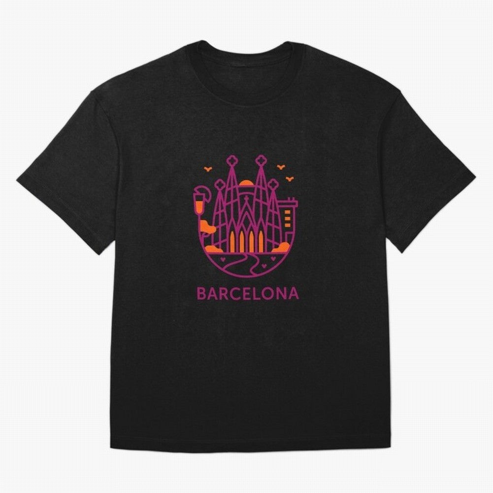 Luggage Barcelona Oversized T-Shirt Bring International Match Energy to Global Football Passion for FIFA World Cup 2026 USA Canada Mexico, Filled with Cristiano Ronaldo, Netherlands, Vintage Soccer Flavor, Modern Football Stars, National Flags and