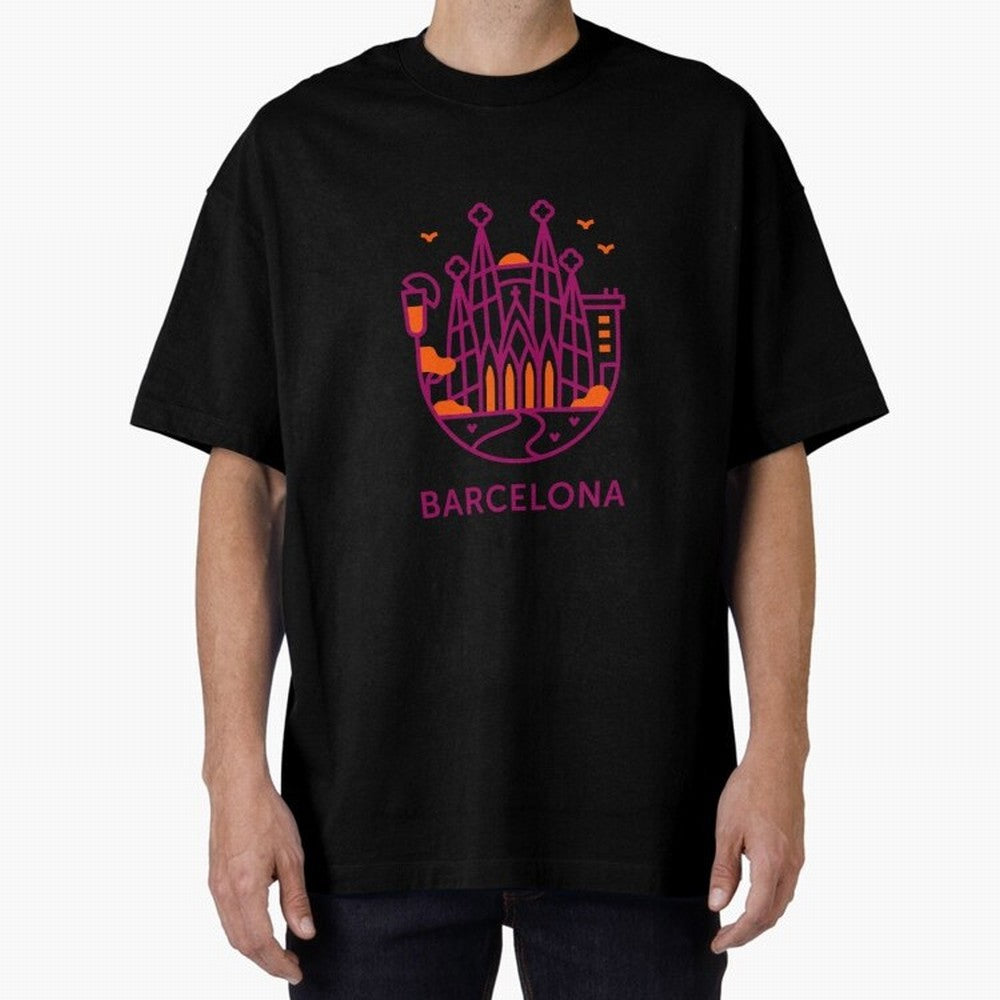 Luggage Barcelona Oversized T-Shirt Bring International Match Energy to Global Football Passion for FIFA World Cup 2026 USA Canada Mexico, Filled with Cristiano Ronaldo, Netherlands, Vintage Soccer Flavor, Modern Football Stars, National Flags and