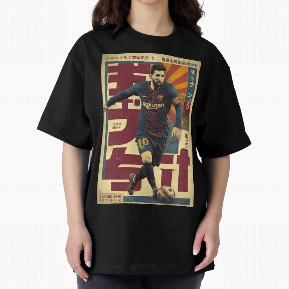 Retro 70's Japanese Messi Oversized T-Shirt Bring International Match Energy to FIFA World Cup 2026 USA Canada Mexico Spirit, Featuring Argentina, Messi, Champion Mindset, Group Stage Buzz, Knockout Tension and Passionate Fan Culture; Ideal for