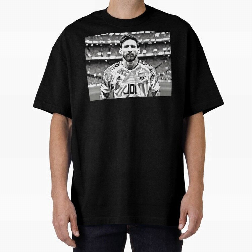 Messi Pop Art Portrait Oversized T-Shirt Show Your Tournament Heart for FIFA World Cup 2026 USA Canada Mexico Spirit, Featuring England, France and Netherlands, Cristiano Ronaldo, Soccer Culture, Superstar Moments, National Team Dreams and