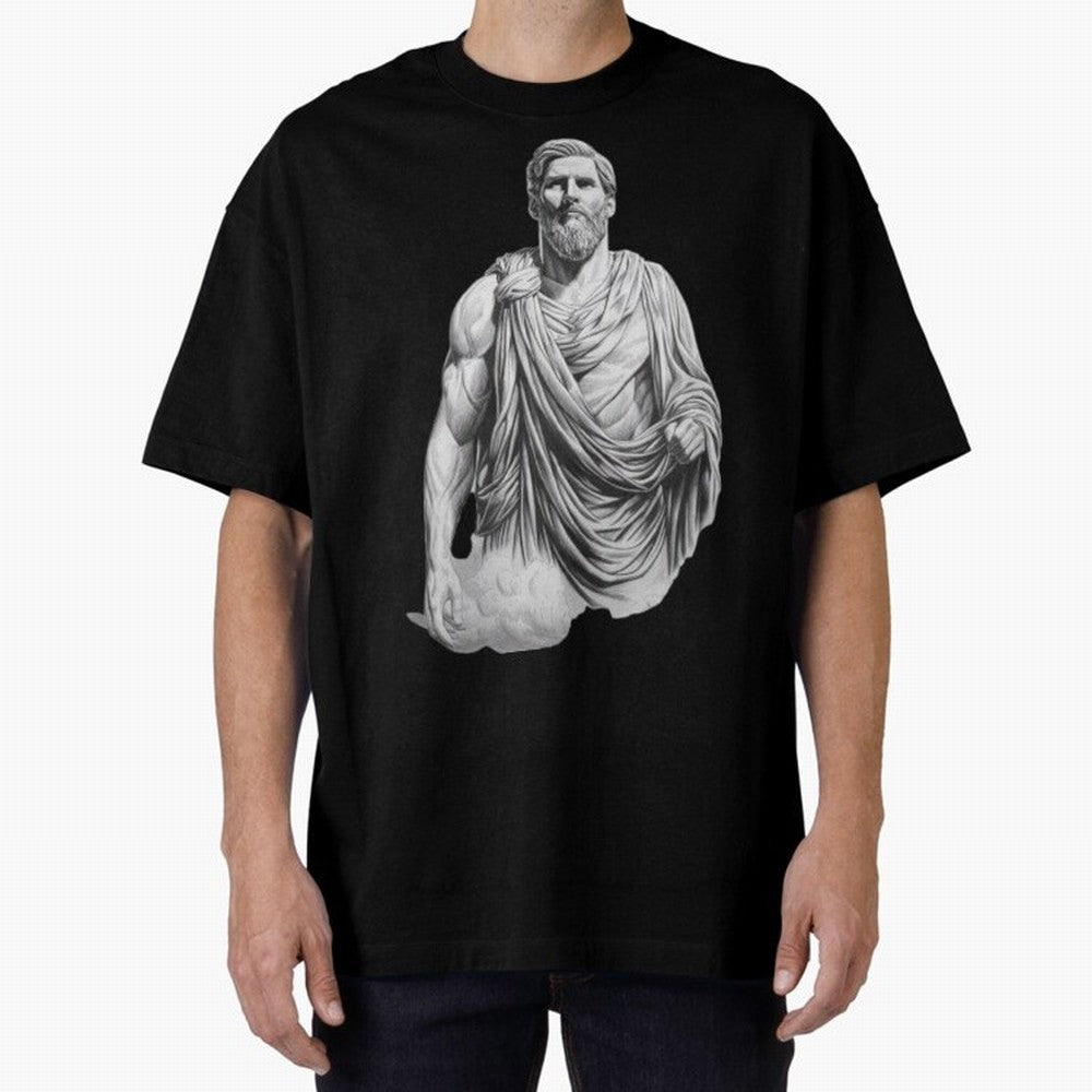 Lionel Messi - Greek God Zeus Classic T-Shirt Celebrate Soccer Greatness during FIFA World Cup 2026 USA Canada Mexico for Fans of Messi, CR7 and Mbappe and Spain and Netherlands, Bringing Retro Football Energy, Iconic Rivalries, Trophy Chase Drama