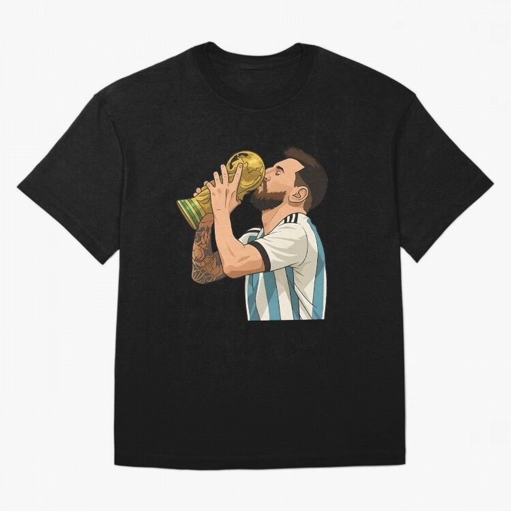 Messi Cup Oversized T-Shirt Stand with FIFA World Cup 2026 USA Canada Mexico for Fans of Messi, Neymar and Mbappe and France, Bringing Tournament Hype, Historic Matchups, Family Viewing Parties and Global Sports Pride; Built for Supporters Chasing