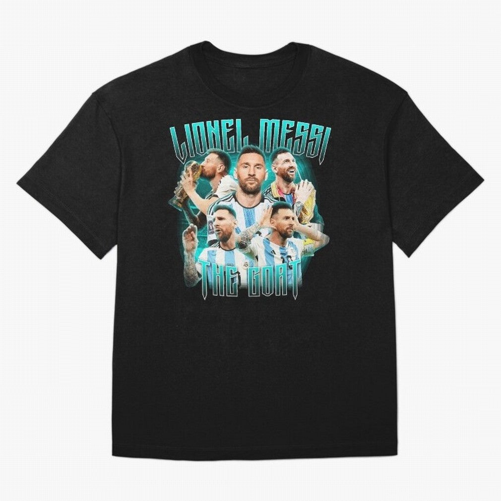 Messi Pop Art Portrait Oversized T-Shirt Make Game Day About the FIFA World Cup 2026 USA Canada Mexico Journey through Mbappe Highlights, Germany Pride, Championship Spirit, Famous Goals, Roaring Crowds and International Football Unity; Ideal for