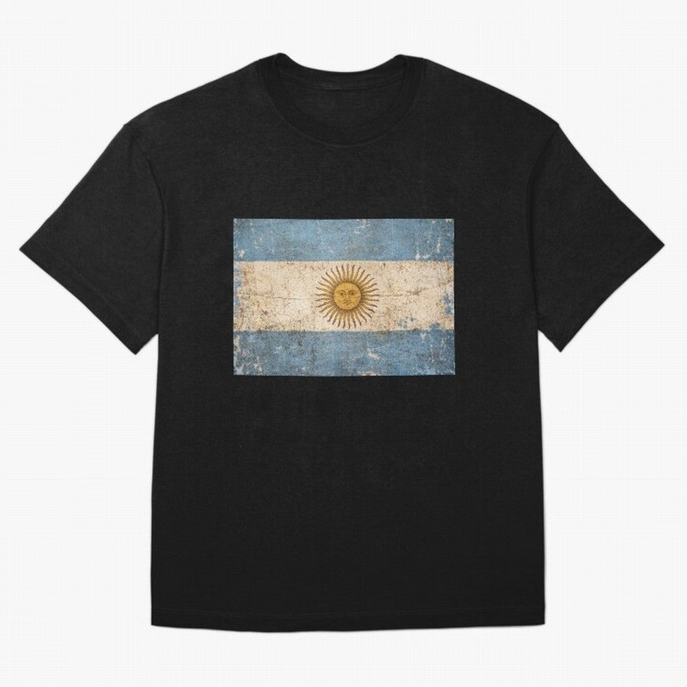Vintage Argentina Flag Soccer Fan Design Classic T-Shirt Represent Match Day Hype around FIFA World Cup 2026 Group Stage, Mbappe, Brazil, Portugal and Argentina, Goal Celebration Energy, Supporter Heritage, Football Icons and Worldwide Tournament