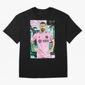 Messi Pop Art Portrait Oversized T-Shirt Show Your Love for FIFA World Cup 2026 Group Stage Spirit, Filled with France, Mbappe and Neymar, Retro Football Energy, Iconic Rivalries, Trophy Chase Drama and Stadium Atmosphere; Made for Collectors Who
