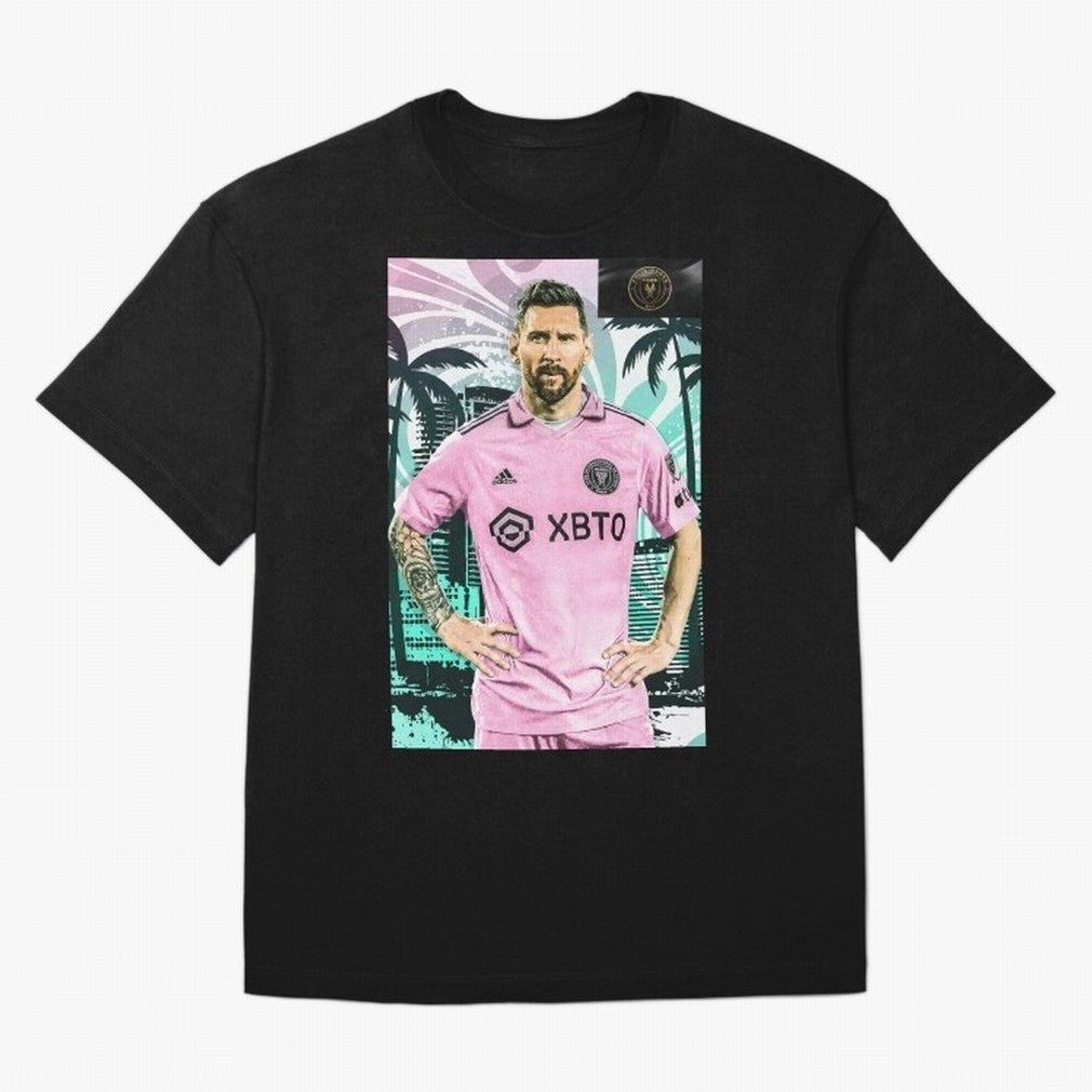 Messi Pop Art Portrait Oversized T-Shirt Show Your Love for FIFA World Cup 2026 Group Stage Spirit, Filled with France, Mbappe and Neymar, Retro Football Energy, Iconic Rivalries, Trophy Chase Drama and Stadium Atmosphere; Made for Collectors Who