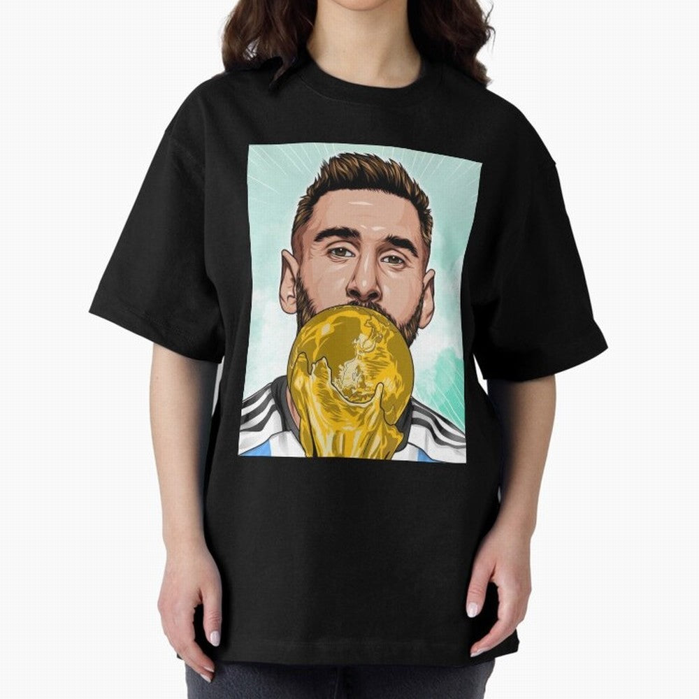 Messi goat Oversized T-Shirt Bring Home Match Day Hype around FIFA World Cup 2026, Mbappe, Argentina and Brazil, Stadium Chants, National Pride, Trophy Dreams and Unforgettable Football Memories; Built for Supporters Chasing Trophy Dreams, Final