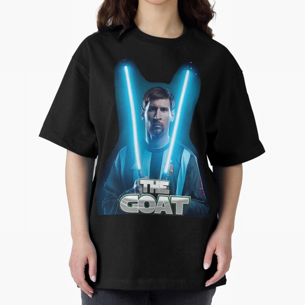 Messi Pop Art Portrait Oversized T-Shirt Fuel Match Day Hype around FIFA World Cup 2026 Group Stage, CR7 and Messi, Argentina and Brazil, Classic Soccer Heritage, Championship Pressure, Fan Loyalty and International Pride; Ideal for Football Dads,