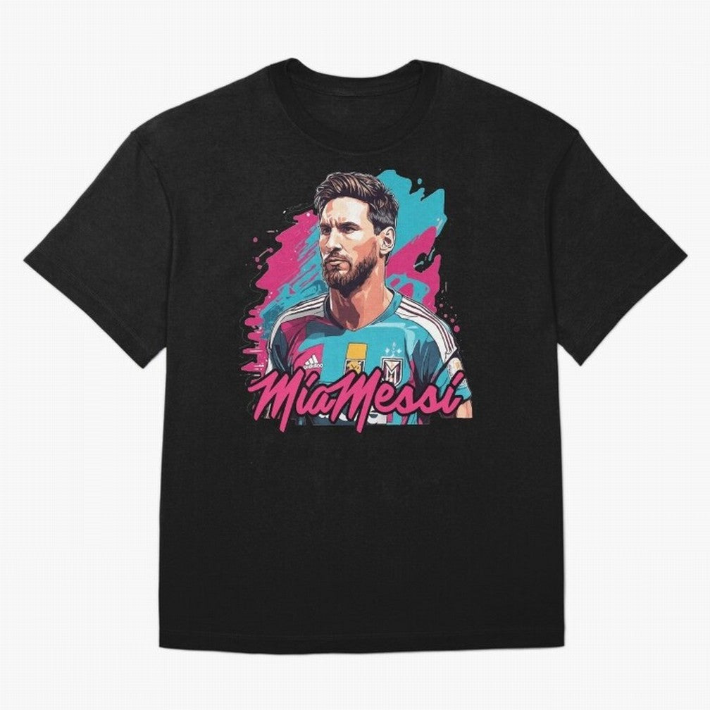 Messi Pop Art Portrait Oversized T-Shirt Fuel FIFA World Cup 2026 USA Canada Mexico for Fans of Mbappe and Neymar and Spain and Netherlands, Bringing Football History, Final Match Energy, Crowd Noise and Once in a Lifetime Moments; Ideal for