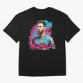 Messi Pop Art Portrait Oversized T-Shirt Fuel FIFA World Cup 2026 USA Canada Mexico for Fans of Mbappe and Neymar and Spain and Netherlands, Bringing Football History, Final Match Energy, Crowd Noise and Once in a Lifetime Moments; Ideal for