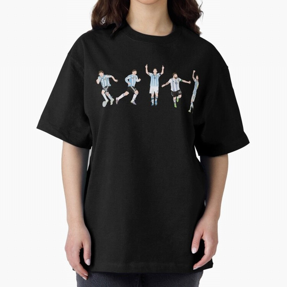 Messi in the World Cups since 2006 Oversized T-Shirt Stand Out with Spirit from FIFA World Cup 2026 USA Canada Mexico Spirit, Celebrating Netherlands, Mbappe and Neymar, Sports Nostalgia, International Competition, Famous Players and Unforgettable