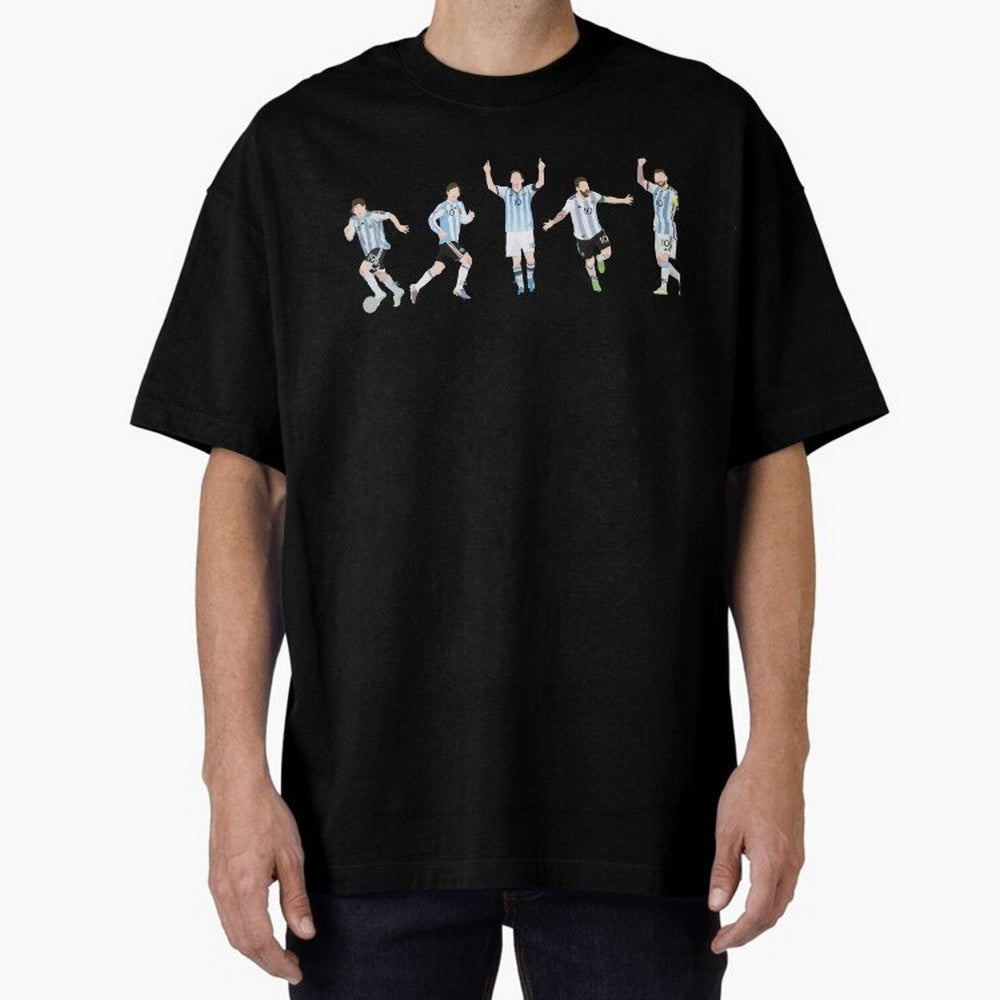 Messi in the World Cups since 2006 Oversized T-Shirt Stand Out with Spirit from FIFA World Cup 2026 USA Canada Mexico Spirit, Celebrating Netherlands, Mbappe and Neymar, Sports Nostalgia, International Competition, Famous Players and Unforgettable