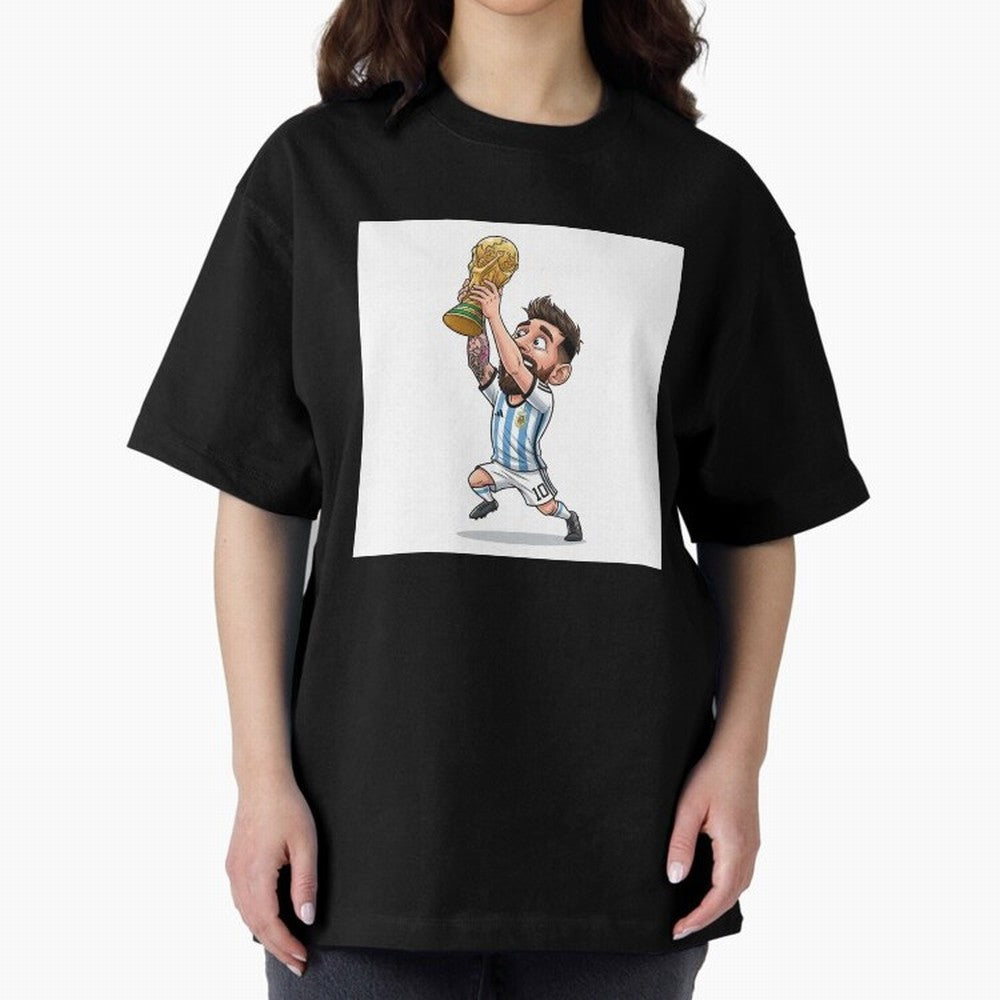 Lionel Messi Oversized T-Shirt Remember Iconic Moments from FIFA World Cup 2026 USA Canada Mexico Spirit, Featuring France and Portugal, Messi, Retro Football Energy, Iconic Rivalries, Trophy Chase Drama and Stadium Atmosphere; Created for Match