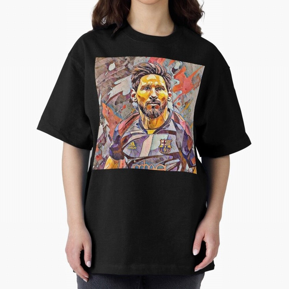 Messi art Oversized T-Shirt Follow FIFA World Cup 2026 USA Canada Mexico Spirit, with Portugal, CR7, Sports Nostalgia, International Competition, Famous Players and Unforgettable Victories; Perfect for People Who Love Argentina, Brazil, France,