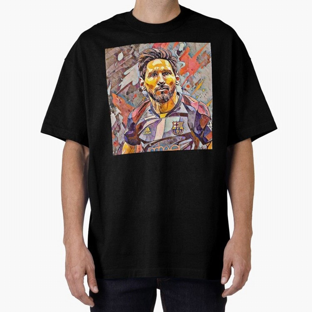 Messi art Oversized T-Shirt Follow FIFA World Cup 2026 USA Canada Mexico Spirit, with Portugal, CR7, Sports Nostalgia, International Competition, Famous Players and Unforgettable Victories; Perfect for People Who Love Argentina, Brazil, France,