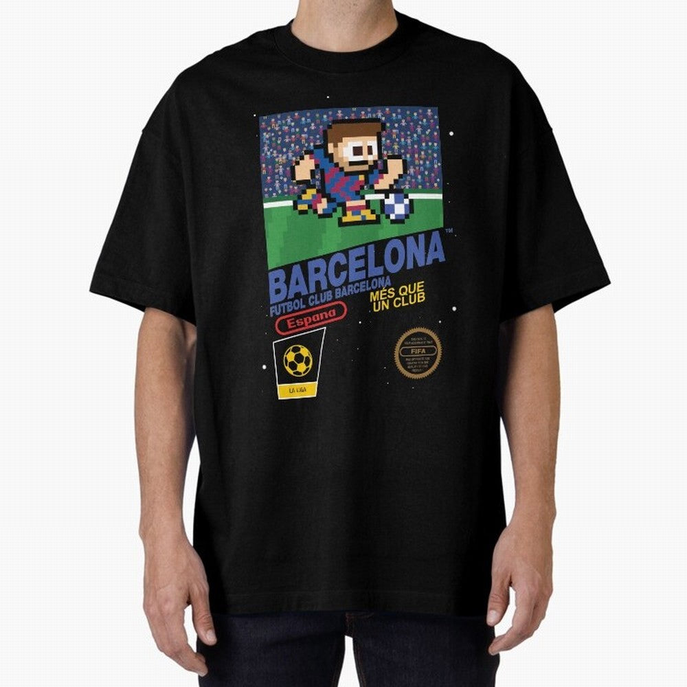 FC Barcelona (8-bit Football / Soccer Videogame Cart) Essential T-Shirt Enjoy the Biggest Football Party of Global Football Passion for FIFA World Cup 2026 USA Canada Mexico, Driven by CR7 and Messi, Spain and Netherlands, Goal Celebration Energy,