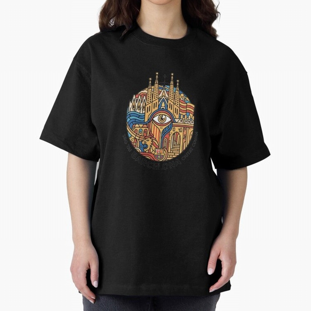 BARCELONA Oversized T-Shirt Honor the FIFA World Cup 2026 USA Canada Mexico Journey through Messi, Neymar and Mbappe Highlights, Argentina and Brazil Pride, Match Day Excitement, Supporter Culture, Golden Goals and Global Football Passion; Ideal