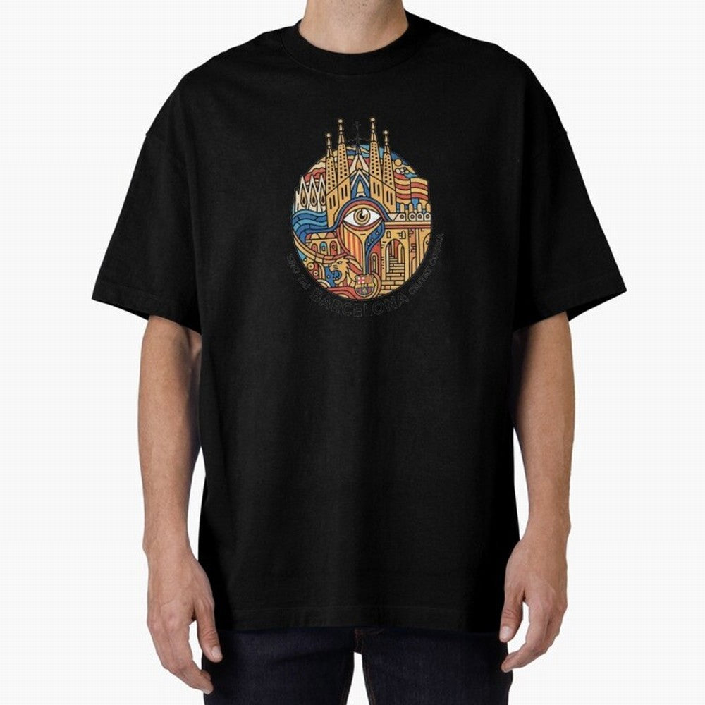 BARCELONA Oversized T-Shirt Honor the FIFA World Cup 2026 USA Canada Mexico Journey through Messi, Neymar and Mbappe Highlights, Argentina and Brazil Pride, Match Day Excitement, Supporter Culture, Golden Goals and Global Football Passion; Ideal