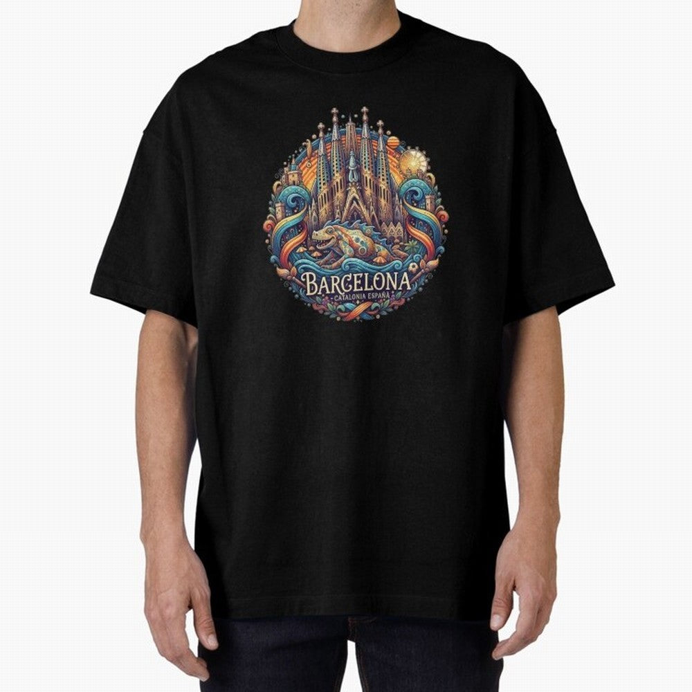 BARCELONA Oversized T-Shirt Celebrate Supporters United by the FIFA World Cup 2026 USA Canada Mexico Journey through CR7 and Messi Highlights, Brazil Pride, Tournament Hype, Historic Matchups, Family Viewing Parties and Global Sports Pride; Ideal