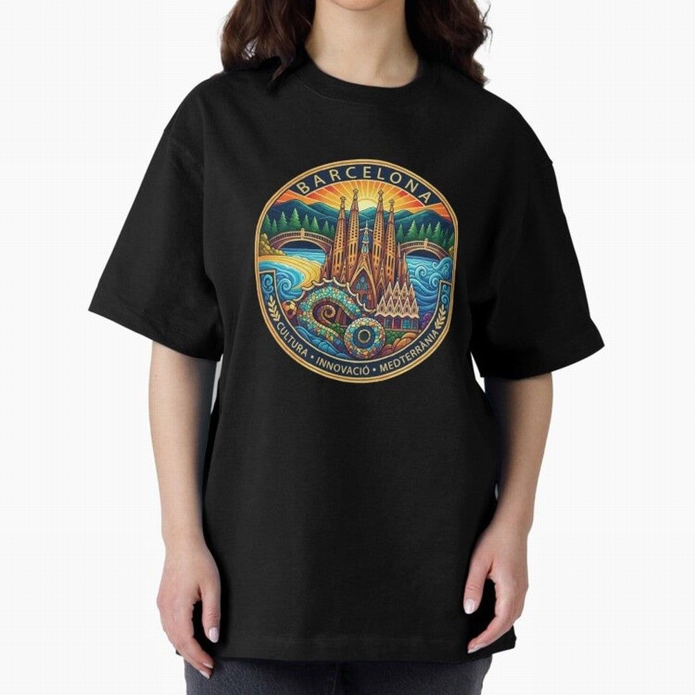 BARCELONA Oversized T-Shirt Celebrate Fan Culture around FIFA World Cup 2026 USA Canada Mexico Spirit, Capturing France and Portugal, Messi, Stadium Memories, Football Loyalty, International Chants and Championship Tradition; Ideal for Fans Who