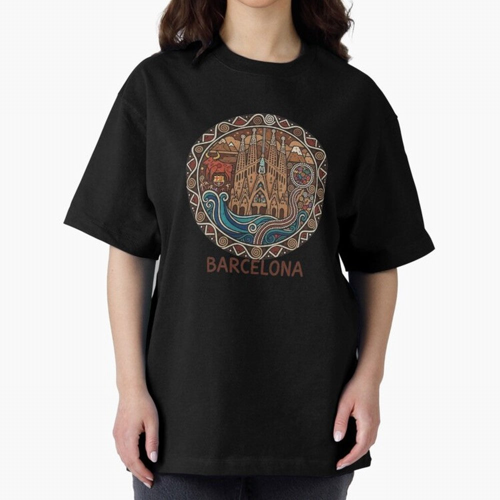 BARCELONA Oversized T-Shirt Show Championship Spirit for FIFA World Cup 2026 Group Stage Built around CR7 and Messi, Argentina Energy, Stadium Chants, National Pride, Trophy Dreams and Unforgettable Football Memories; Made for Die Hard Supporters,