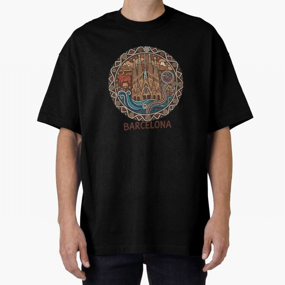 BARCELONA Oversized T-Shirt Show Championship Spirit for FIFA World Cup 2026 Group Stage Built around CR7 and Messi, Argentina Energy, Stadium Chants, National Pride, Trophy Dreams and Unforgettable Football Memories; Made for Die Hard Supporters,