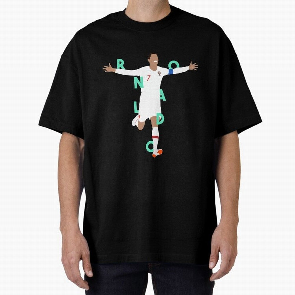 Ronaldo (Mint Green) Oversized T-Shirt Back the Journey through FIFA World Cup 2026 for Fans of Messi and England, France and Netherlands, Bringing Vintage Soccer Flavor, Modern Football Stars, National Flags and Final Night Emotion; Perfect for