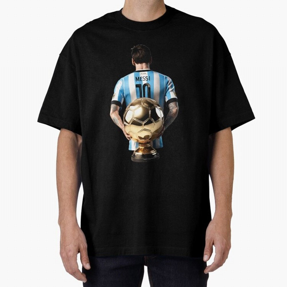Soccer football lionel messi Barcellona Argentina illustration Oversized T-Shirt Embrace FIFA World Cup 2026 Group Stage Capturing Haaland and Mbappe, Netherlands Energy, Football History, Final Match Energy, Crowd Noise and Once in a Lifetime
