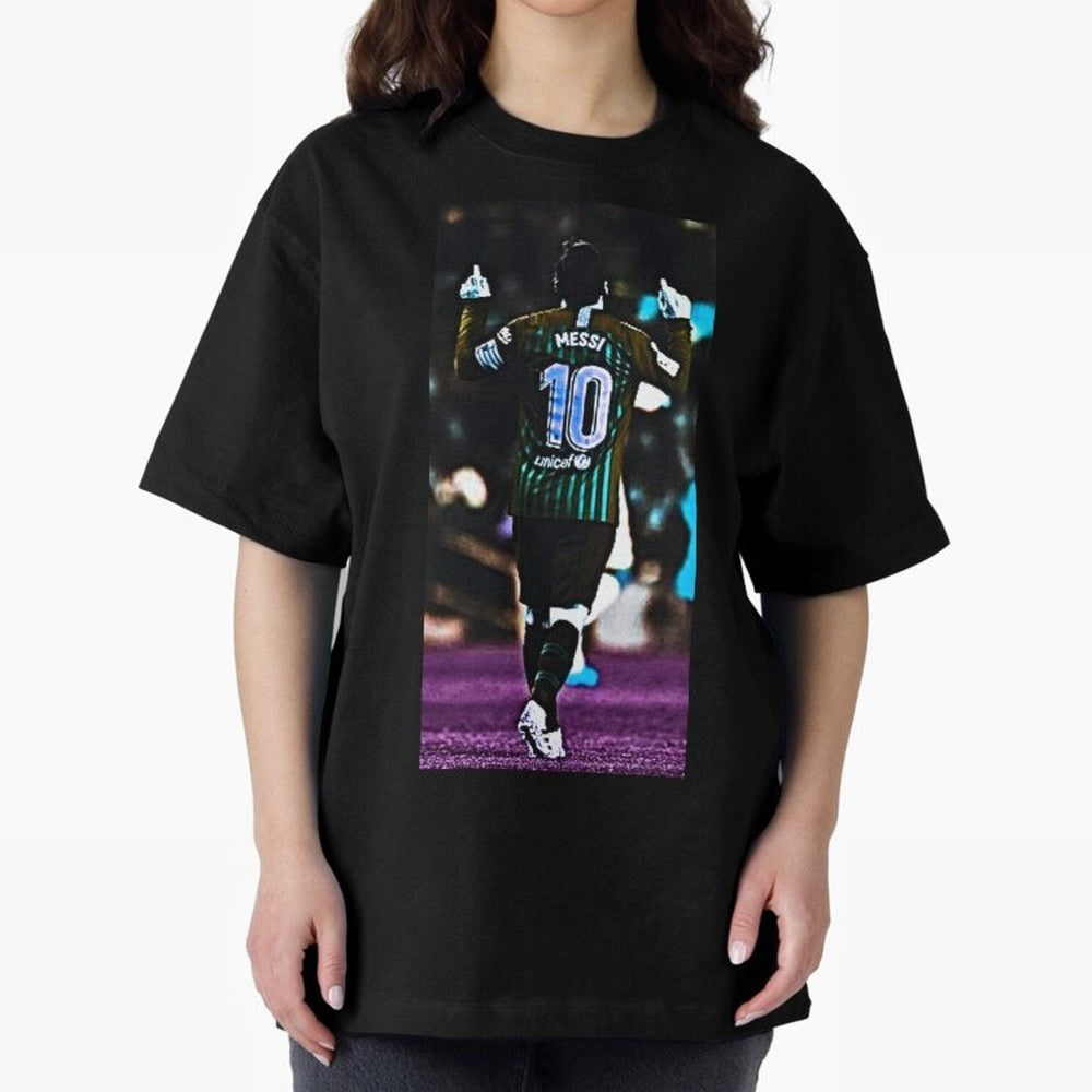 Lionel Messi Oversized T-Shirt Stand with Match Day Hype around FIFA World Cup 2026, Messi and Cristiano Ronaldo, Netherlands, Match Day Excitement, Supporter Culture, Golden Goals and Global Football Passion; Perfect for Supporters Who Want Bold