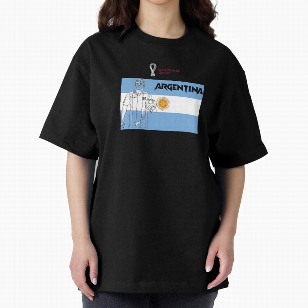 Argentina - FIFA World Cup - Qatar 2022 Oversized T-Shirt Enjoy Global Football Passion for FIFA World Cup 2026 USA Canada Mexico, Capturing Messi and Cristiano Ronaldo, Argentina, Soccer Culture, Superstar Moments, National Team Dreams and
