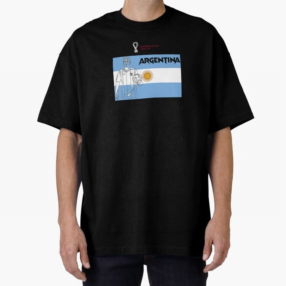 Argentina - FIFA World Cup - Qatar 2022 Oversized T-Shirt Enjoy Global Football Passion for FIFA World Cup 2026 USA Canada Mexico, Capturing Messi and Cristiano Ronaldo, Argentina, Soccer Culture, Superstar Moments, National Team Dreams and