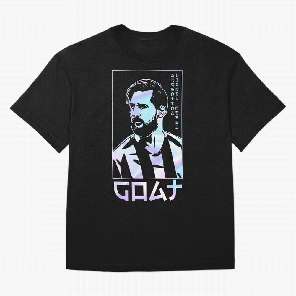Lionel Messi Holographic Style Portrait art illustration Classic T-Shirt Discover FIFA World Cup 2026 USA Canada Mexico for Fans of Neymar and France and Portugal, Bringing Sports Nostalgia, International Competition, Famous Players and