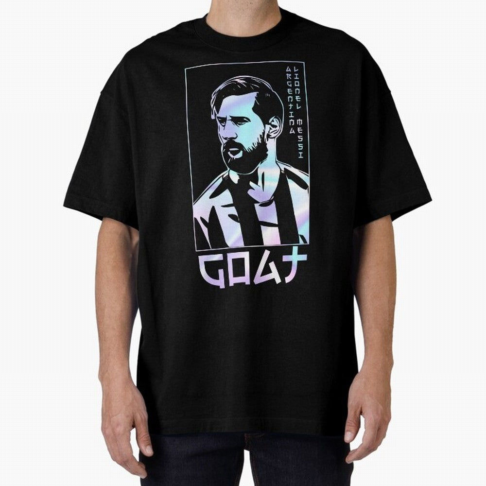 Lionel Messi Holographic Style Portrait art illustration Classic T-Shirt Discover FIFA World Cup 2026 USA Canada Mexico for Fans of Neymar and France and Portugal, Bringing Sports Nostalgia, International Competition, Famous Players and