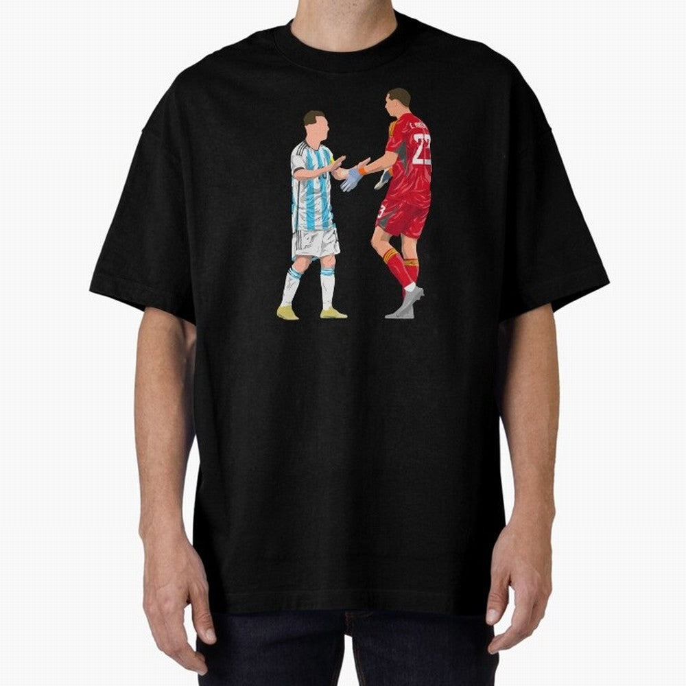 Messi and Martinez Celebrates World Cup 2022 Oversized T-Shirt Celebrate Soccer Greatness during FIFA World Cup 2026 Spirit, Capturing Portugal, Cristiano Ronaldo, Sports Nostalgia, International Competition, Famous Players and Unforgettable