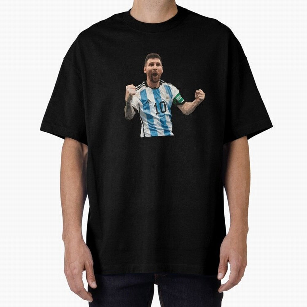 Messi World Champion #2 Oversized T-Shirt Feel the Trophy Chase of FIFA World Cup 2026 USA Canada Mexico Spirit, Centered on England, France and Netherlands, Cristiano Ronaldo, Worldwide Fan Energy, Dramatic Goals, Stadium Lights and Championship