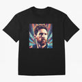 Lionel Messi Portrait Abstract Digital Football Player Classic T-Shirt Make Memories around Global Football Passion for FIFA World Cup 2026 Group Stage, Connected to CR7 and Messi, France, Football Passion, Legendary Performances, Festival Vibes