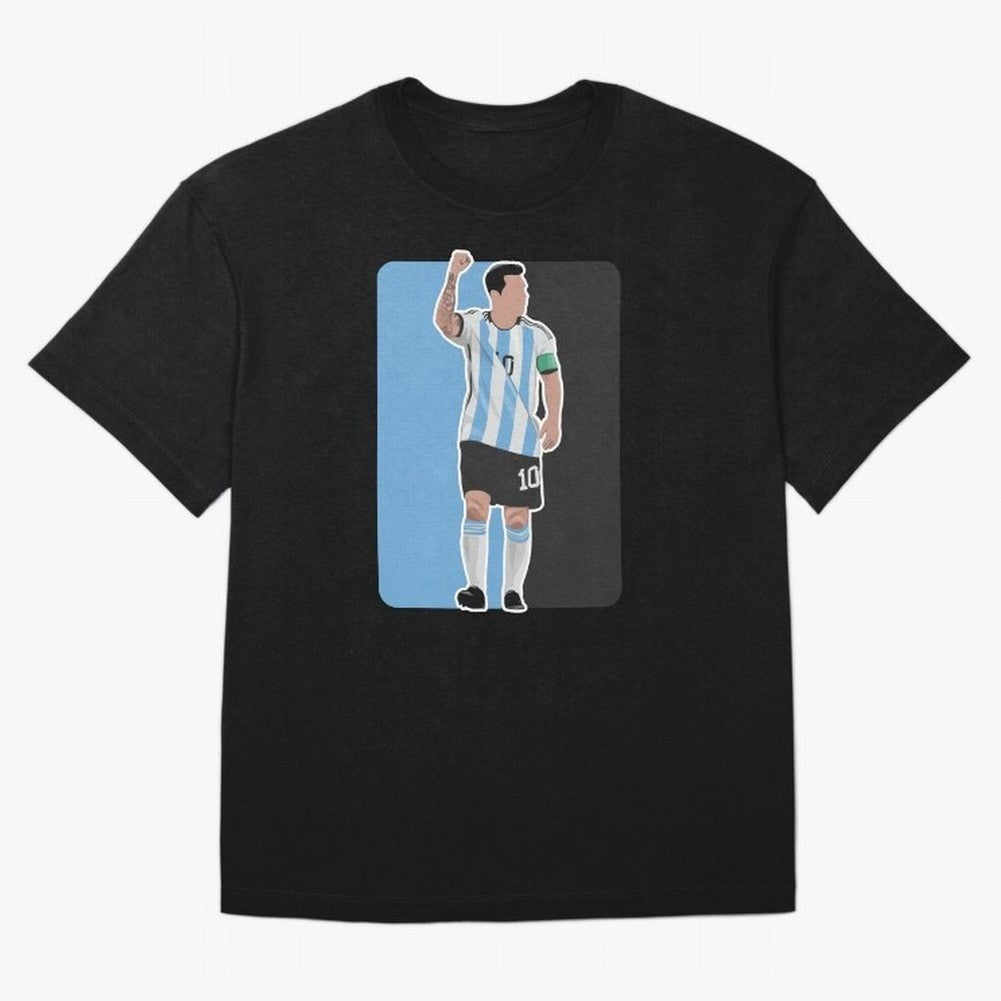Messi World Cup 2022 Oversized T-Shirt Mark Global Football Passion for FIFA World Cup 2026 Group Stage, Connected to Messi, Argentina, Tournament Hype, Historic Matchups, Family Viewing Parties and Global Sports Pride; Great for Watch Parties,