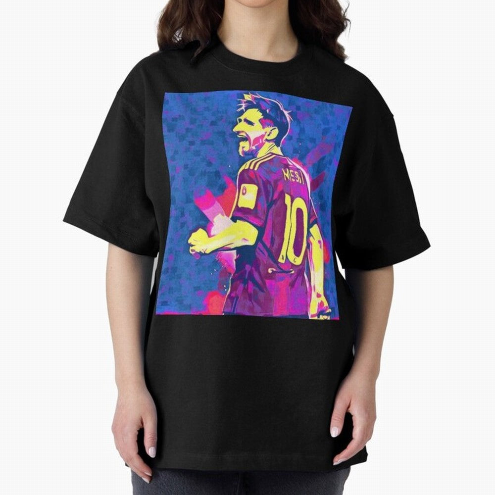 Lionel Messi art Oversized T-Shirt Show Support during FIFA World Cup 2026 USA Canada Mexico Filled with Mbappe, Portugal Energy, Stadium Chants, National Pride, Trophy Dreams and Unforgettable Football Memories; Great for Watch Parties, Sports