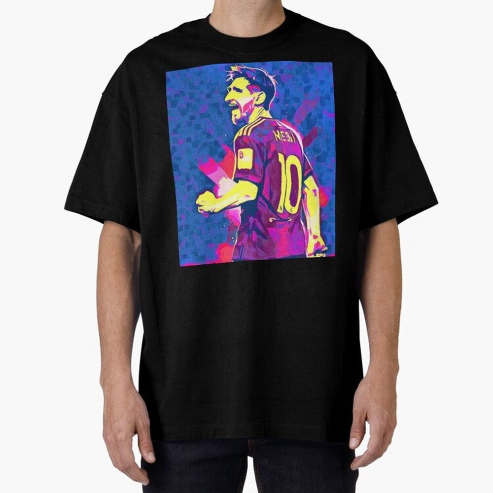 Lionel Messi art Oversized T-Shirt Show Support during FIFA World Cup 2026 USA Canada Mexico Filled with Mbappe, Portugal Energy, Stadium Chants, National Pride, Trophy Dreams and Unforgettable Football Memories; Great for Watch Parties, Sports