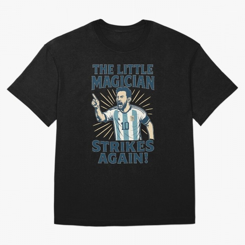 Messi - The Magician Oversized T-Shirt Bring a Champion Mindset to Global Football Passion for FIFA World Cup 2026 Group Stage, Celebrating CR7 and Messi, England, Supporter Pride, Iconic Celebrations, Legendary Names and Global Match Day Energy;