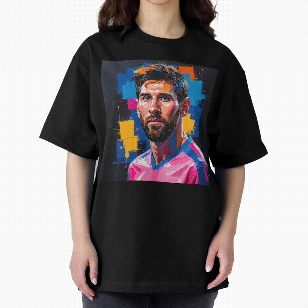 Vibrant Artistic Portrait of Lionel Messi (GOAT) - Digital painting (Version 4) Classic T-Shirt Back Your Heroes with FIFA World Cup 2026 Group Stage for Fans of Cristiano Ronaldo and Germany, Bringing Sports Nostalgia, International Competition,