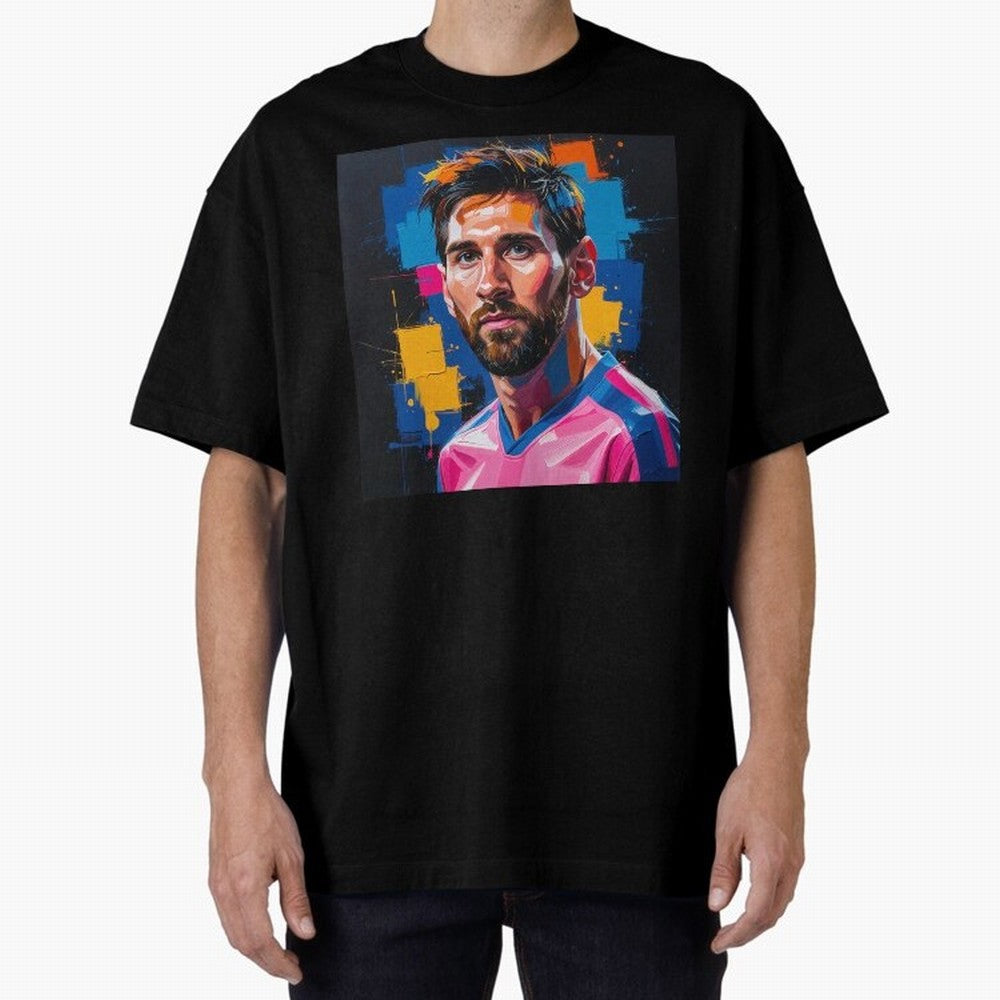 Vibrant Artistic Portrait of Lionel Messi (GOAT) - Digital painting (Version 4) Classic T-Shirt Back Your Heroes with FIFA World Cup 2026 Group Stage for Fans of Cristiano Ronaldo and Germany, Bringing Sports Nostalgia, International Competition,