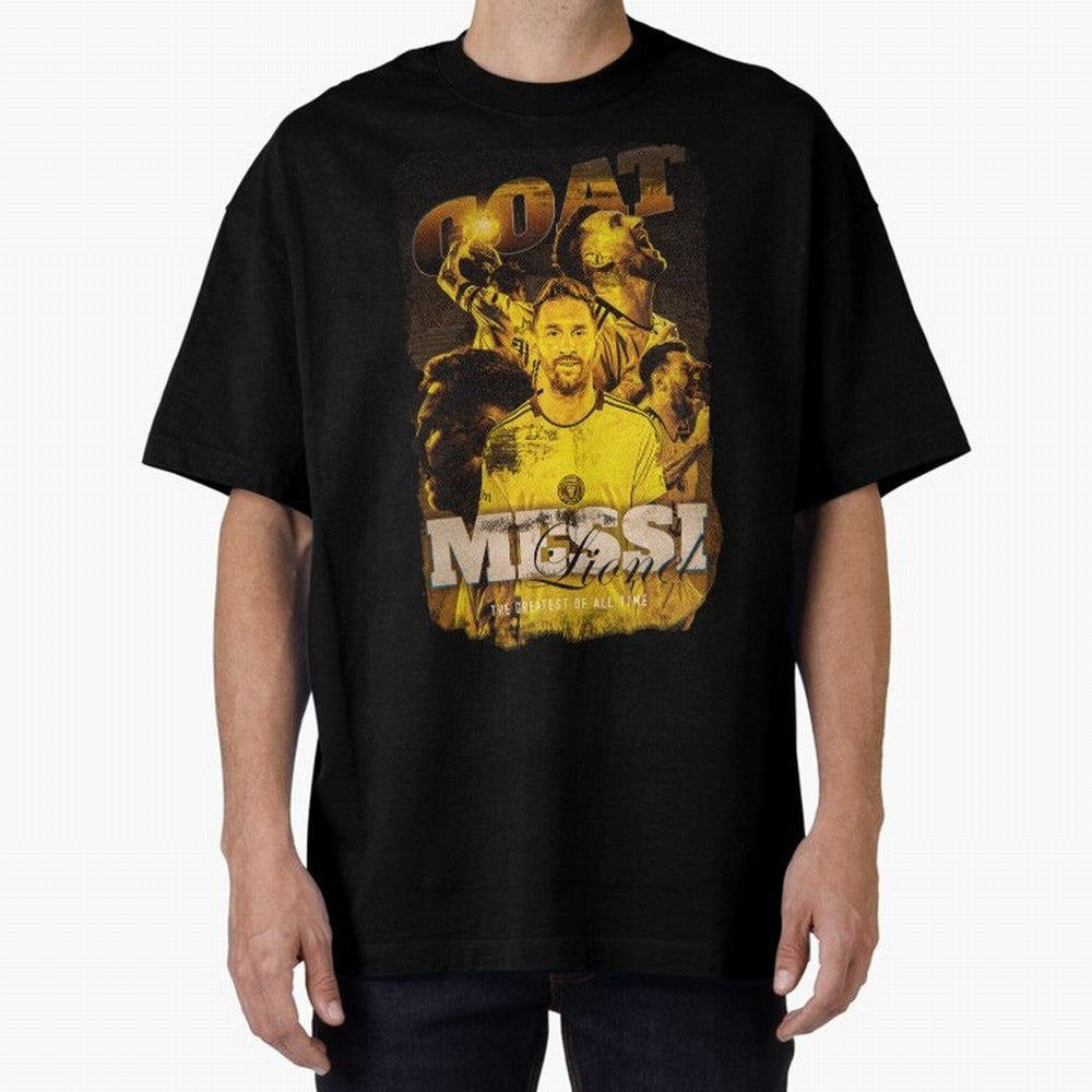 Messi The GOAT Oversized T-Shirt Bring Stadium Energy to FIFA World Cup 2026 Spirit, with Netherlands, Messi, Stadium Memories, Football Loyalty, International Chants and Championship Tradition; Great for Supporters Who Love Legendary Players,