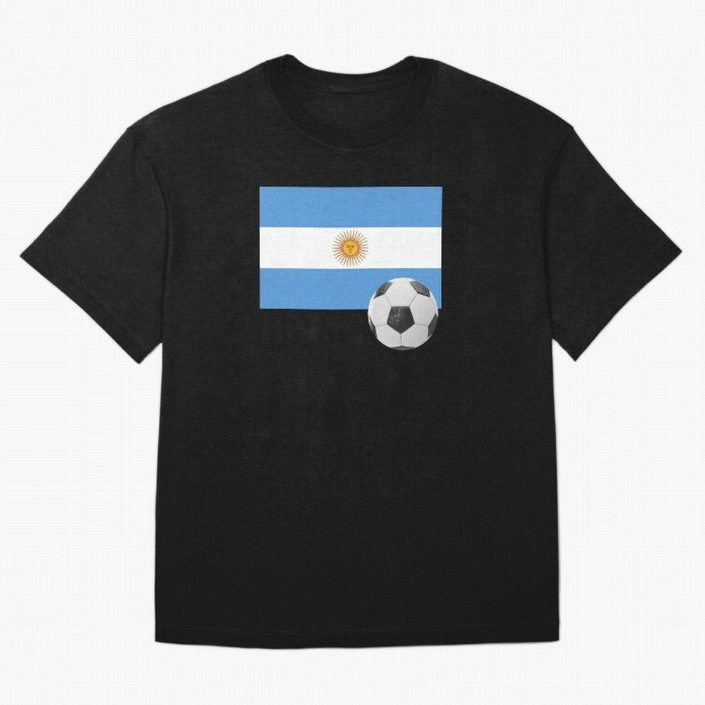 Flag of Argentina with a Football Oversized T-Shirt Join FIFA World Cup 2026 Made for Haaland, England Energy, Football Festival Excitement, Trophy Ambitions, Country Rivalries and Star Player Buzz; Perfect for People Who Love Argentina, Brazil,