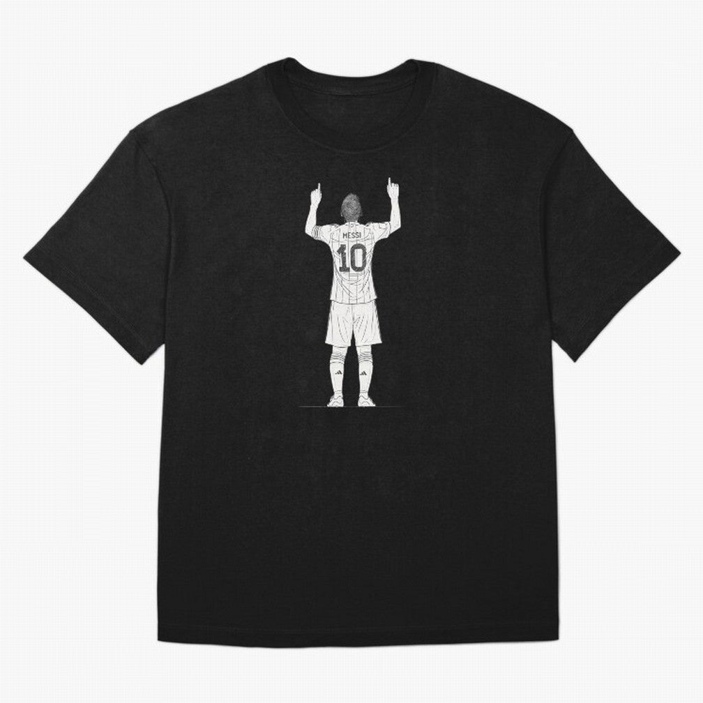 Lionel Messi minimalist sketch Oversized T-Shirt Celebrate Global Football Passion for FIFA World Cup 2026, Driven by Messi, Neymar and Mbappe, Brazil, Soccer Culture, Superstar Moments, National Team Dreams and Competitive Fire; Perfect for