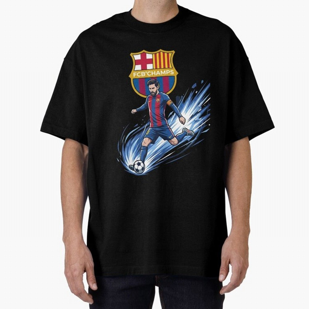 FC Barcelona Champs - The Goat Edition Oversized T-Shirt Make Game Day About the FIFA World Cup 2026 Group Stage Journey through Cristiano Ronaldo, Haaland and CR7 Highlights, France and Portugal Pride, Vintage Soccer Flavor, Modern Football Stars,